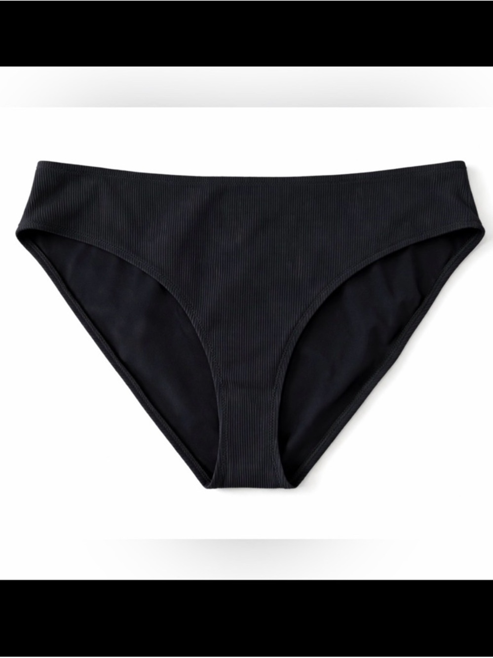 Aerie Ribbed Bikini Bottoms Black Swim Size XXL NWT